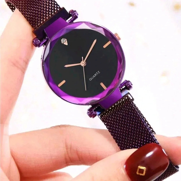 NWT..FASHION QRTZ WATCH..MARBLE PURPLE..HYPOALLERGENIC ..we bundle. enjoy - Picture 2 of 4